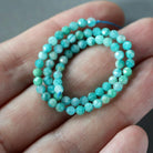 3mm Russian Amazonite Beads – Faceted Round Micro Gemstone 7" Strand
