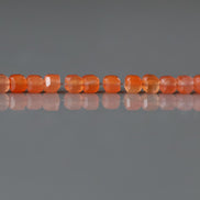 3mm Salmon Agate Cube Beads – Faceted Cube Micro Gemstone - 20 pcs