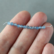 3mm Santa Maria Aquamarine Beads Faceted 12 PCs Natural Genuine Gemstone Beads for Jewelry Making Craft Gift Beads March Birthstone