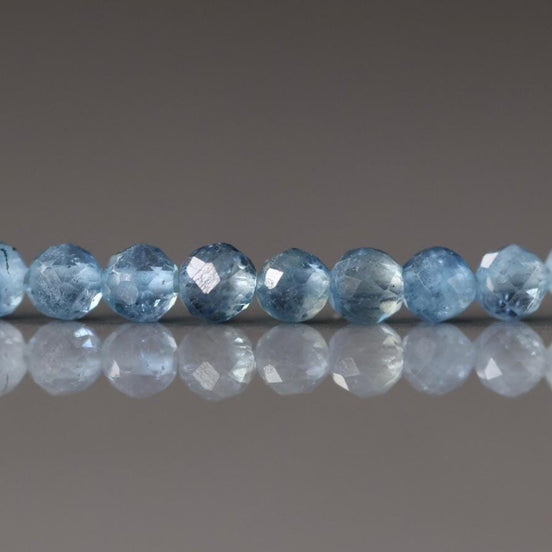 3mm Santa Maria Aquamarine Beads Faceted 12 PCs Natural Genuine Gemstone Beads for Jewelry Making Craft Gift Beads March Birthstone