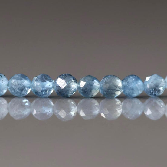3mm Santa Maria Aquamarine Beads Faceted 12 PCs Natural Genuine Gemstone Beads for Jewelry Making Craft Gift Beads March Birthstone