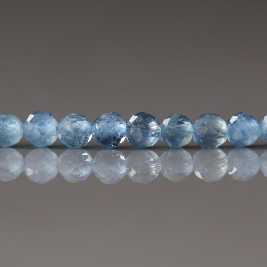 3mm Santa Maria Aquamarine Beads Faceted 12 PCs Natural Genuine Gemstone Beads for Jewelry Making Craft Gift Beads March Birthstone