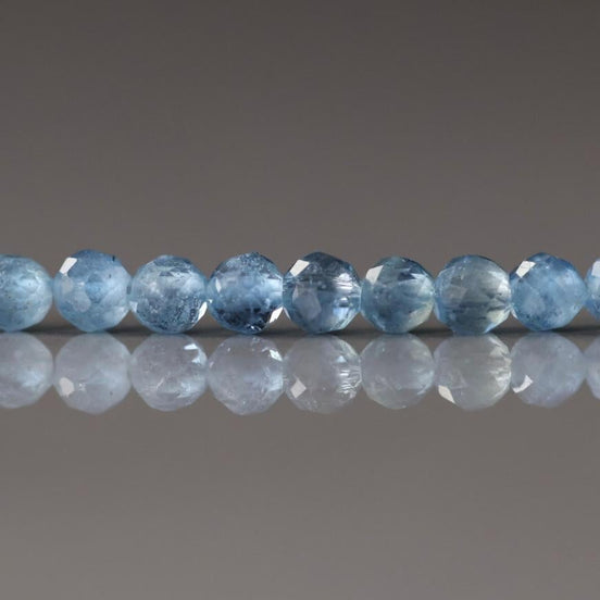3mm Santa Maria Aquamarine Beads Faceted 12 PCs Natural Genuine Gemstone Beads for Jewelry Making Craft Gift Beads March Birthstone