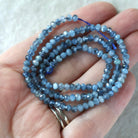 3mm Santa Maria Aquamarine Rondelle Beads Faceted with Black Tourmaline Natural Gemstone for DIY Jewelry Making Gift March Birthstone