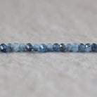 3mm Santa Maria Aquamarine Rondelle Beads Faceted with Black Tourmaline Natural Gemstone for DIY Jewelry Making Gift March Birthstone