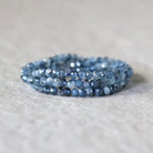3mm Santa Maria Aquamarine Rondelle Beads Faceted with Black Tourmaline Natural Gemstone for DIY Jewelry Making Gift March Birthstone