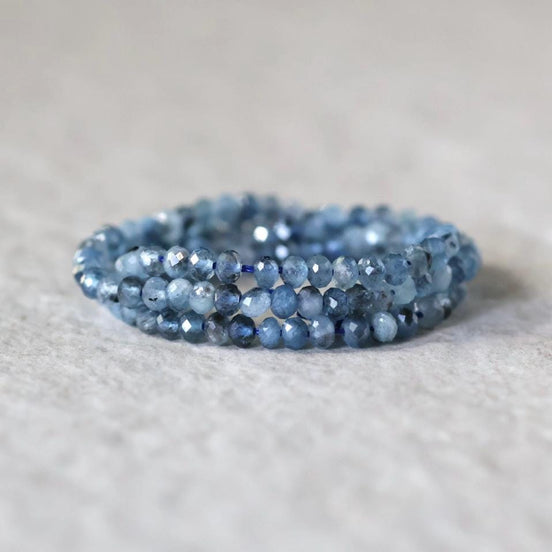 3mm Santa Maria Aquamarine Rondelle Beads Faceted with Black Tourmaline Natural Gemstone for DIY Jewelry Making Gift March Birthstone