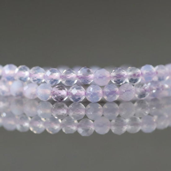 3mm Scorolite Beads Lavender Quartz Strand 7" Faceted Genuine Gemstone Beads Natural for Jewelry Making Beading Craft Gift Beads