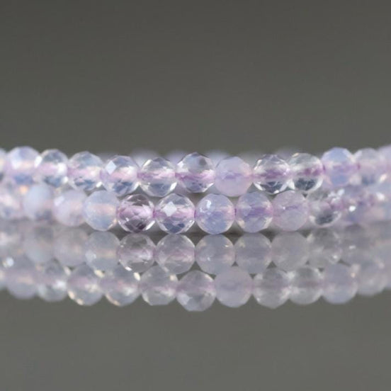 3mm Scorolite Beads – Faceted Round Micro Gemstone 7" Strand