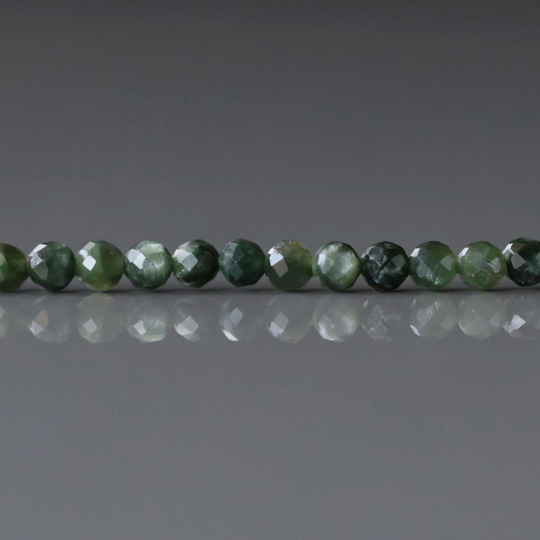3mm Seraphinite Faceted Beads 15" Russian Seraphinite Genuine Gemstone Beads for Jewelry Making Beading Craft Gift Beads