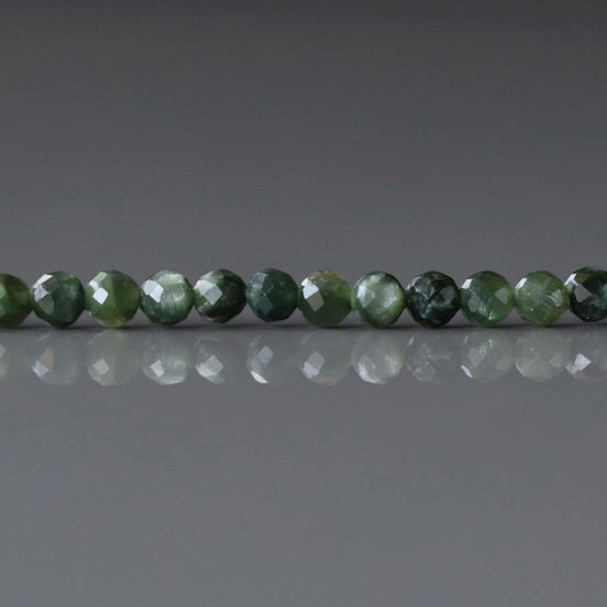 3mm Seraphinite Faceted Beads 15" Russian Seraphinite Genuine Gemstone Beads for Jewelry Making Beading Craft Gift Beads