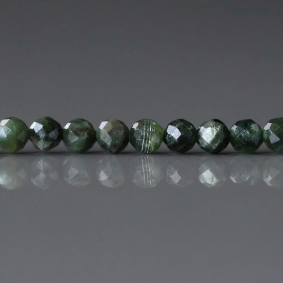 3mm Seraphinite Faceted Beads 15" Russian Seraphinite Genuine Gemstone Beads for Jewelry Making Beading Craft Gift Beads