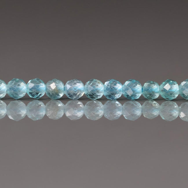 3mm AAA Sky Blue Apatite Faceted Beads 15" Genuine Gemstone Beads for Jewelry Making Beading Craft Gift Beads
