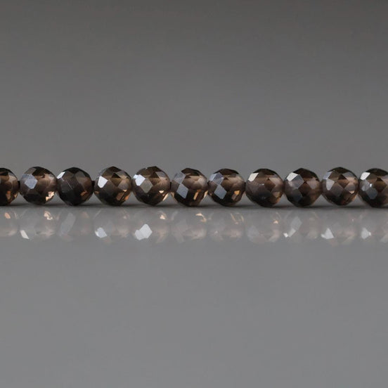3mm AAA Smoky Quartz Micro Faceted Beads Genuine Beads 15" Sparkly Smoky Quartz Gemstone Beads Beading Crafter Gift