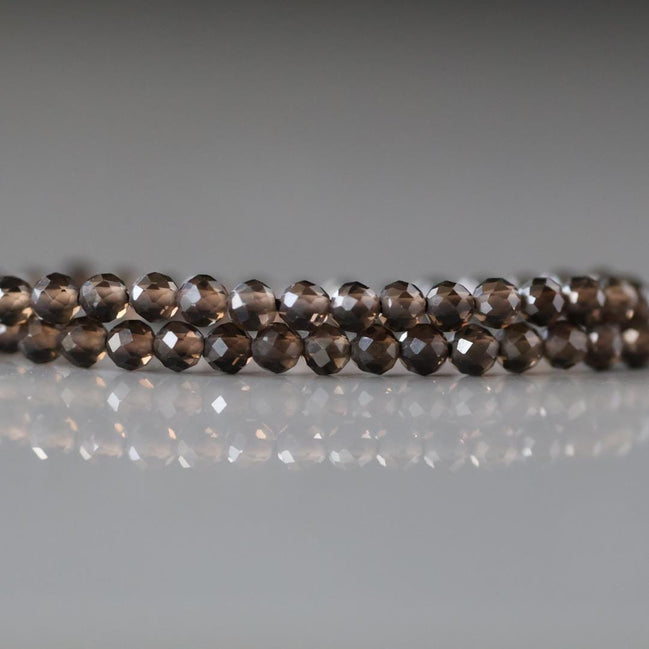 3mm AAA Smoky Quartz Micro Faceted Beads Genuine Beads 15" Sparkly Smoky Quartz Gemstone Beads Beading Crafter Gift