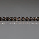 3mm Smoky Quartz Beads - Faceted Round Micro Gemstone 15" Strand