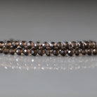 3mm Smoky Quartz Beads - Faceted Round Micro Gemstone 15" Strand