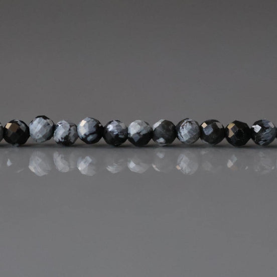 3mm Snowflake Obsidian Beads Faceted Black White Obsidian Genuine Beads 15" Gemstone Beads Beading Crafter Gift DIY Jewelry Making
