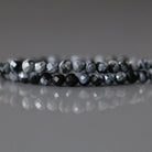 3mm Snowflake Obsidian Beads - Faceted Round Micro Gemstone 15" Strand