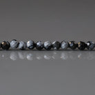 3mm Snowflake Obsidian Beads - Faceted Round Micro Gemstone 15" Strand