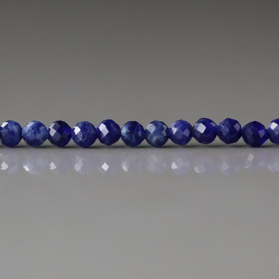 3mm Sodalite Beads ‚Äì Faceted Round Micro Gemstone 15" Strand