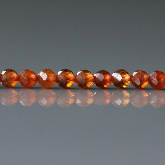3mm AAA Spessartine Garnet Beads Faceted Beads 15" Natural Orange Spessartite Garnet Gemstone Beads Beading Crafter Gift