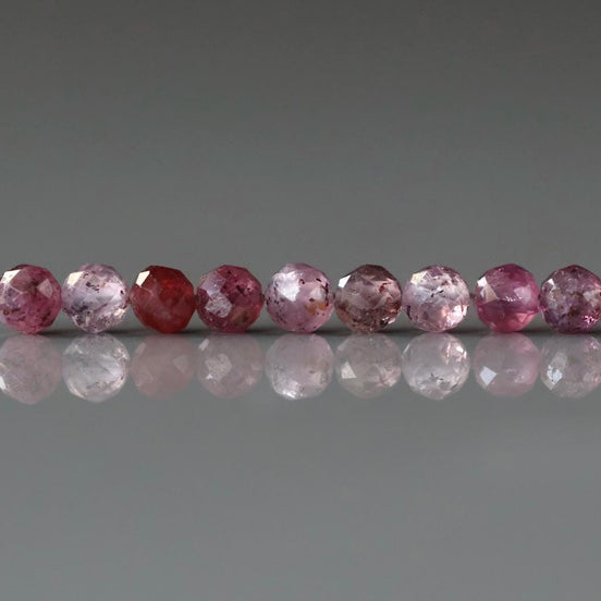 3mm Sri Lanka Ruby Beads – Faceted Round Micro Gemstone - 14 pcs