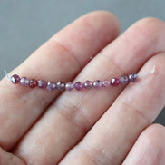 3mm Sri Lanka Ruby Beads – Faceted Round Micro Gemstone - 14 pcs
