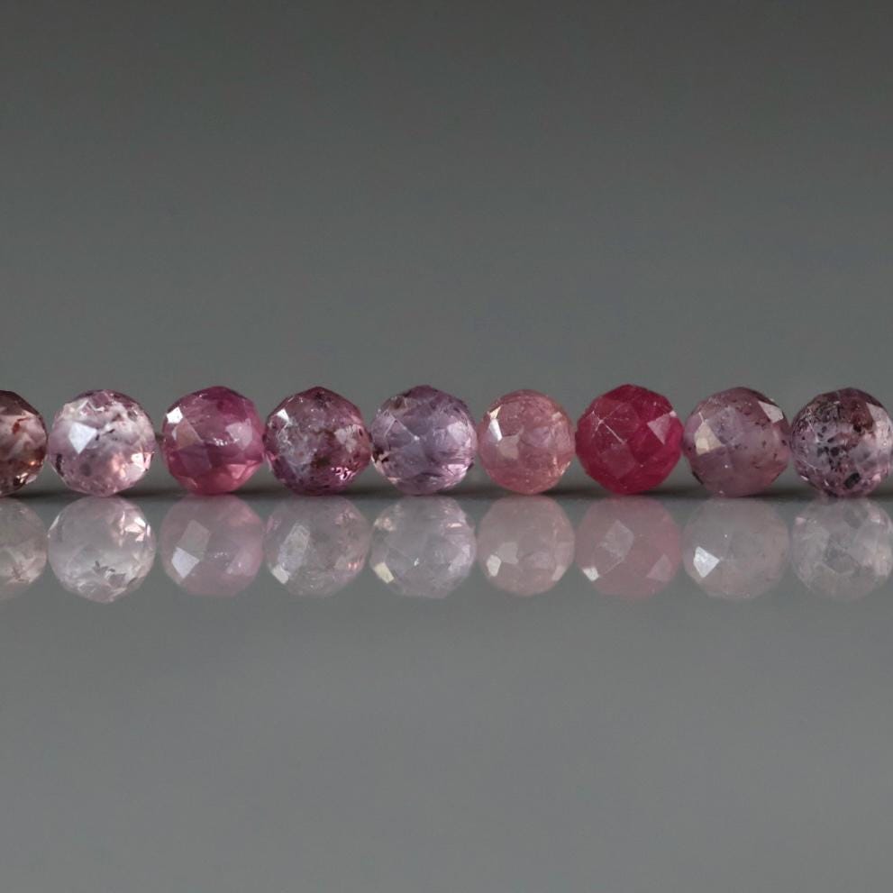 3mm Sri Lanka Ruby Beads – Faceted Round Micro Gemstone - 14 pcs