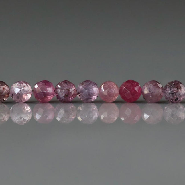 3mm Sri Lanka Ruby Beads – Faceted Round Micro Gemstone - 14 pcs