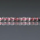 3mm Strawberry Quartz Beads – Faceted Round Micro Gemstone 15" Strand