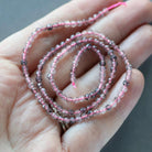 3mm Strawberry Quartz Beads – Faceted Round Micro Gemstone 15" Strand