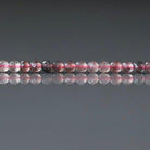 3mm Strawberry Quartz Beads – Faceted Round Micro Gemstone 15" Strand