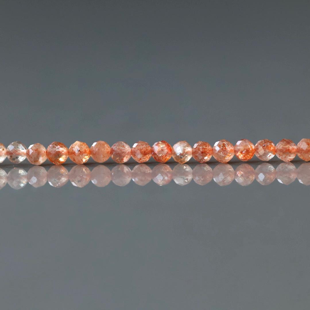 3mm Natural AAA Sunstone Faceted Beads 15" Orange Genuine Gemstone Beads for Jewelry Making Beading Craft Gift Beads Self-Love Abundance