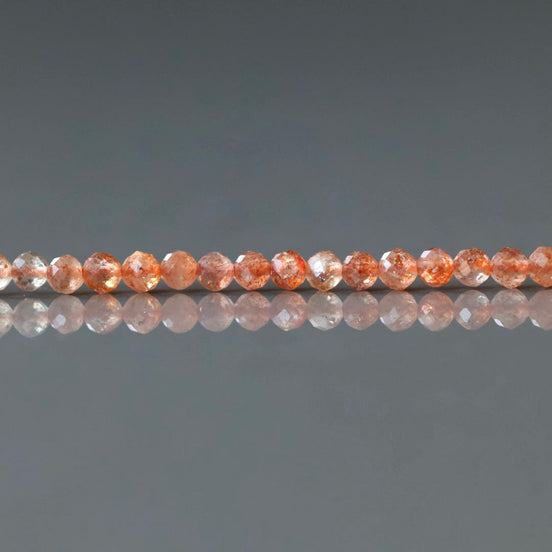 3mm Natural AAA Sunstone Faceted Beads 15" Orange Genuine Gemstone Beads for Jewelry Making Beading Craft Gift Beads Self-Love Abundance