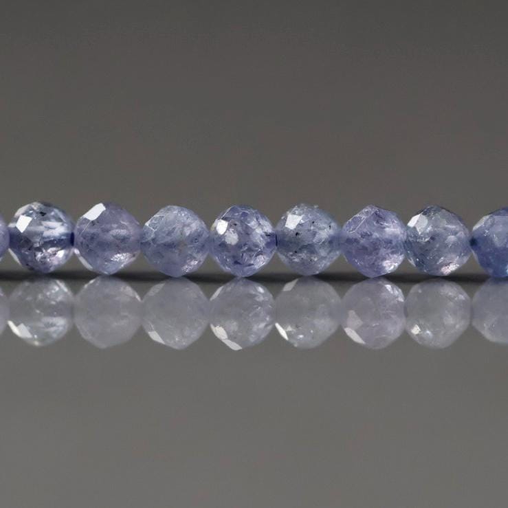 3mm Tanzanite Beads Micro Faceted Beads 15" Natural Tanzanite Gemstone Beads Beading Crafter Gift December Birthstone