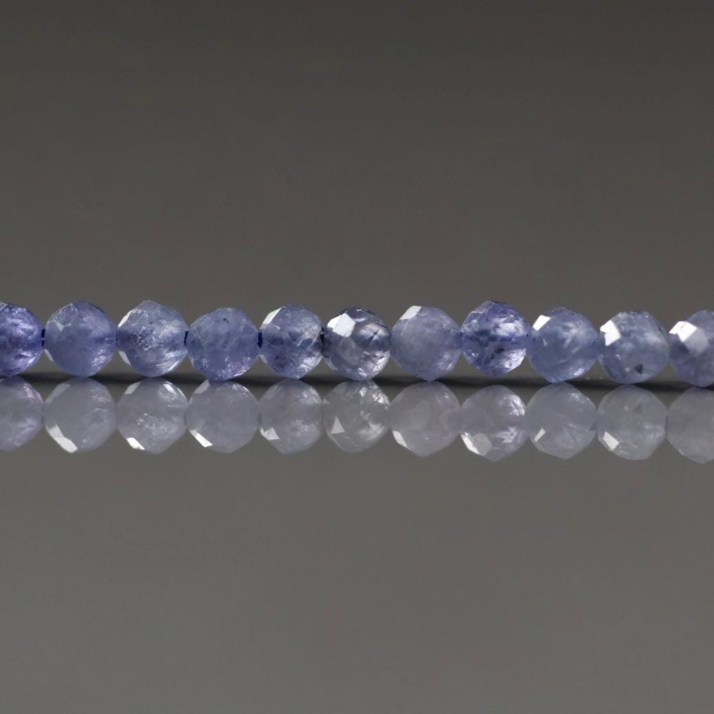 3mm Tanzanite Beads Micro Faceted Beads 15" Natural Tanzanite Gemstone Beads Beading Crafter Gift December Birthstone