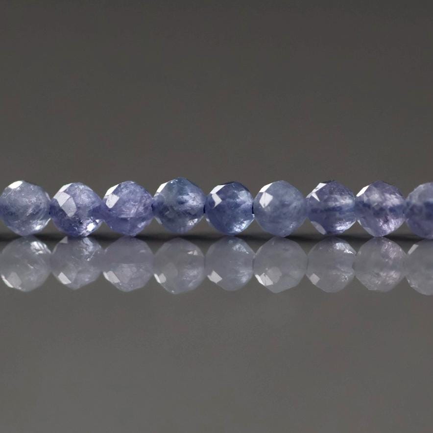 3mm Tanzanite Beads Micro Faceted Beads 15" Natural Tanzanite Gemstone Beads Beading Crafter Gift December Birthstone