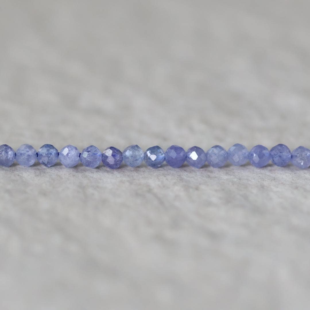 3mm Tanzanite Beads – Faceted Round Micro Gemstone 15" Strand