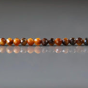 3mm Tigers Eye Beads Faceted Tiger Eye Genuine Tiny Beads 15