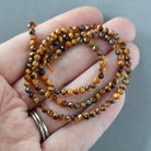 3mm Tiger's Eye Beads - Faceted Round Micro Gemstone 15" Strand