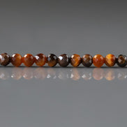 3mm Tiger's Eye Beads - Faceted Round Micro Gemstone 15