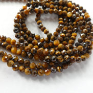 3mm Tigers Eye Beads Faceted Tiger Eye Genuine Tiny Beads 12.5