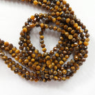 3mm Tigers Eye Beads Faceted Tiger Eye Genuine Tiny Beads 12.5" Gemstone Beads for Jewelry Making Beading Craft Gift Seed Beads Brown