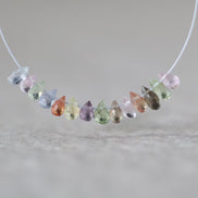 3mm Tiny AAA Burma Multi Sapphire Briolette Beads Faceted Drops Teardrops Colorful Sapphire Genuine Gemstone DIY Jewelry Making Earrings