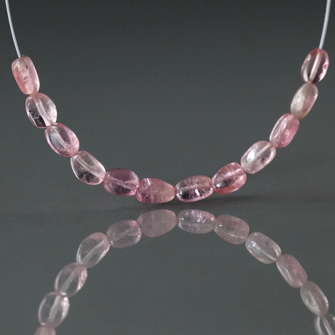 3mm Tiny Congo Rose Pink Tourmaline Beads – Micro Smooth Oval Natural Gemstone