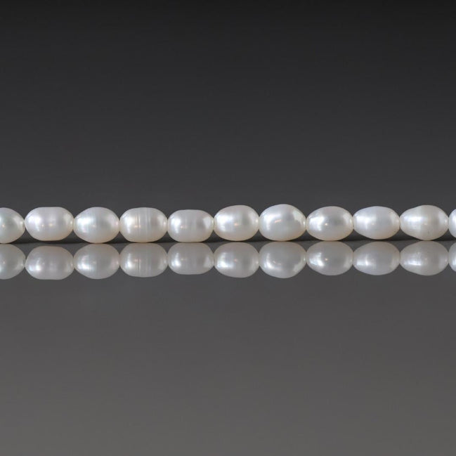 3mm Tiny Freshwater Pearl Beads Rice Shape Pearls White Baroque 15" Beads Beading Crafter Gift June Birthstone DIY Jewelry