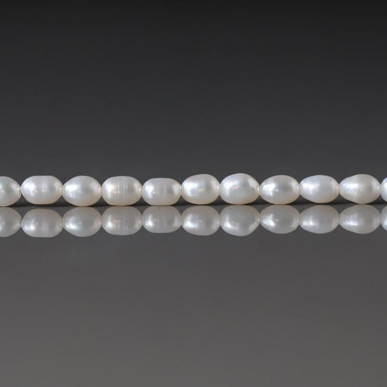 3mm Tiny Freshwater Pearl Beads Rice Shape Pearls White Baroque 15" Beads Beading Crafter Gift June Birthstone DIY Jewelry