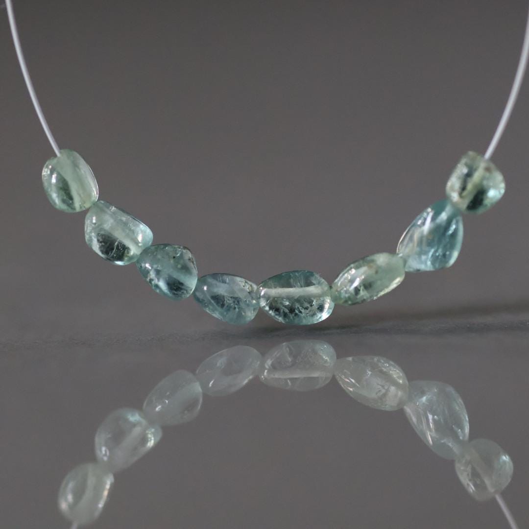 3mm Tiny Rare Congo Indicolite Beads Blue Tourmaline Smooth Nuggets Oval 8 Pcs Genuine Gemstone DIY Jewelry Making Gift October Birthstone