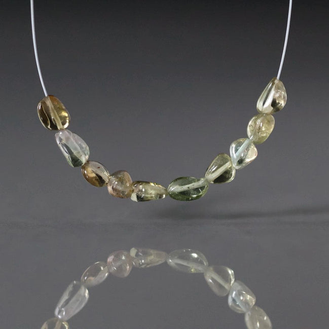 3mm Tiny Rare Congo Olive Green Tourmaline Beads Smooth Nuggets Oval 10 Pcs Genuine Gemstone DIY Jewelry Making Gift October Birthstone